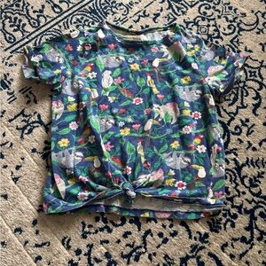 Mini Boden Animal Print Knotted Front Top 13-14 Years
